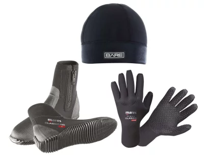 Set pre otužilcov TRIO CLASSIC, Mares - topánky 5 mm, rukavice 3 mm, čiapka 2 mm